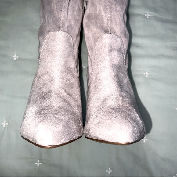 NWOB ASOS thigh high suede heeled boot light grey Sz 8 - Picture 7 of 15